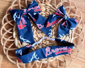 ATL Braves Sailor Hair Bow/Headband