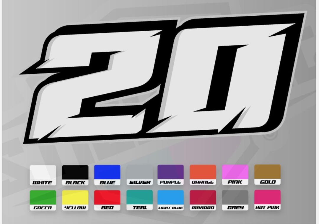 Bike Racing Stickers Numbers 3 X Custom Racing Numbers - Vinyl Stickers / Decals - Race Motorcycle ...