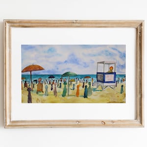 Ocean City, New Jersey Beach | Art Print of Original Watercolor Painting