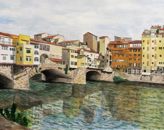 Ponte Vecchio | Florence, Italy | Art Print of Original Watercolor Painting