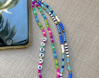 Colorful Initial Phone String Charm Personalized Phone Hand Strap Phone Charm Beaded