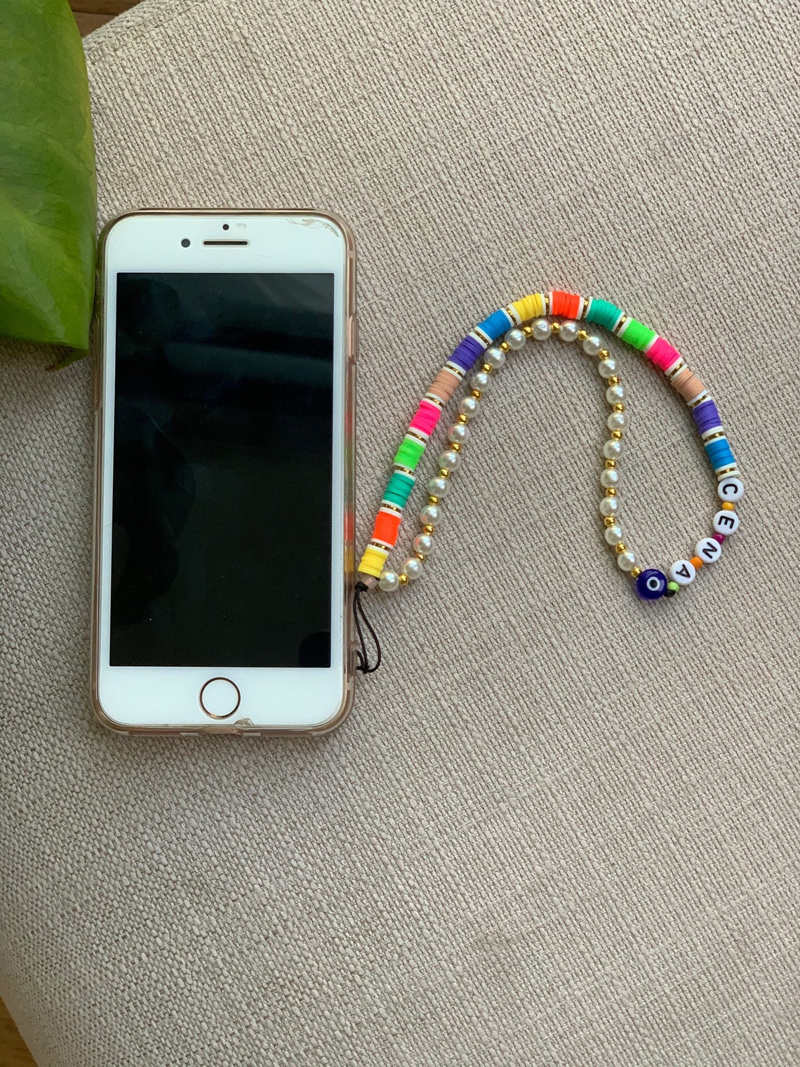 Beaded phone strap phone straps rainbow beads phone strap | Etsy