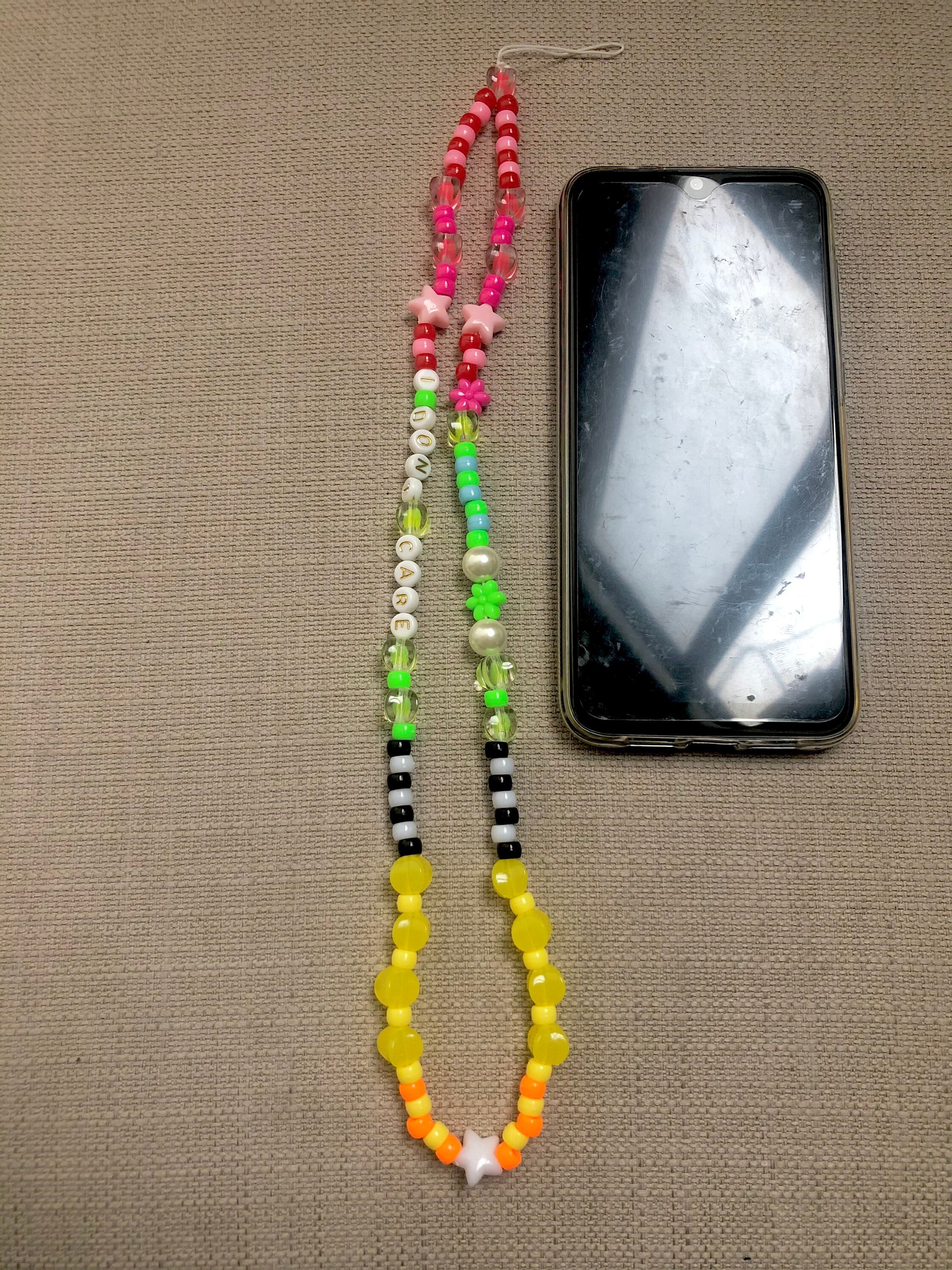Personalized Colorful Iphone Charm Beads Phone Hand Strap Etsy