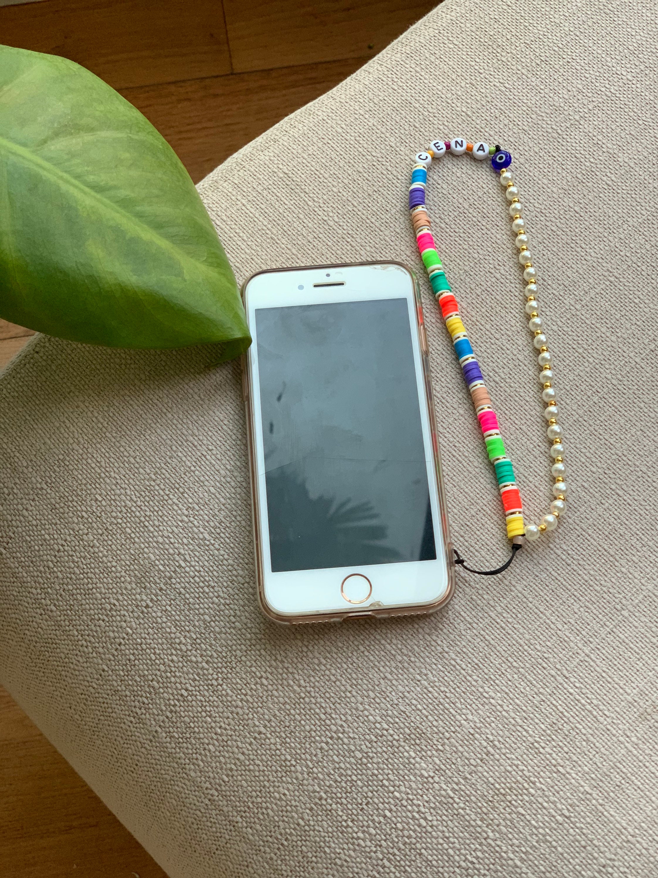 Beaded phone strap phone straps rainbow beads phone strap Etsy