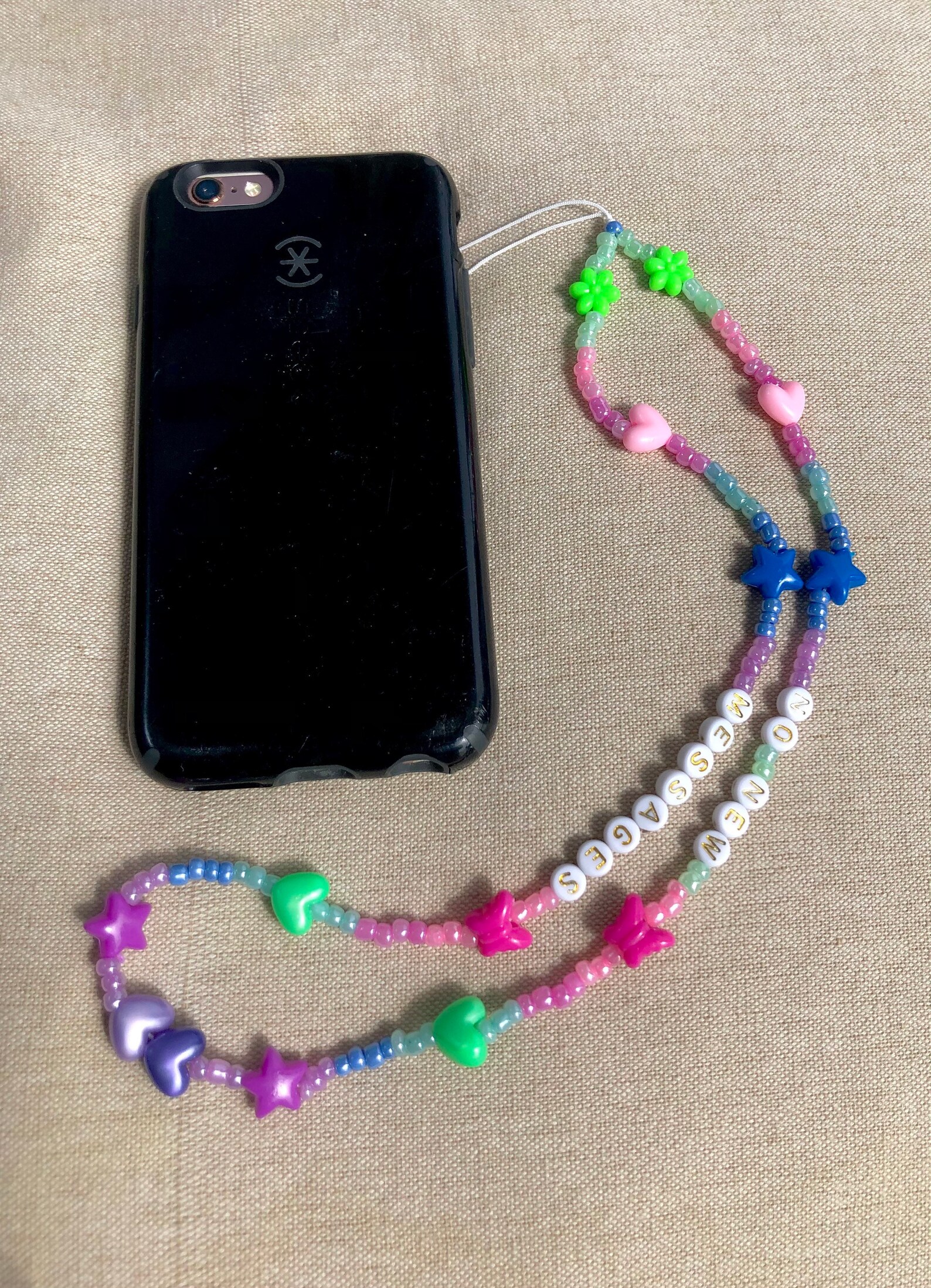 Pastel Colors Beaded Phone Hand Strap Personalized Iphone Etsy