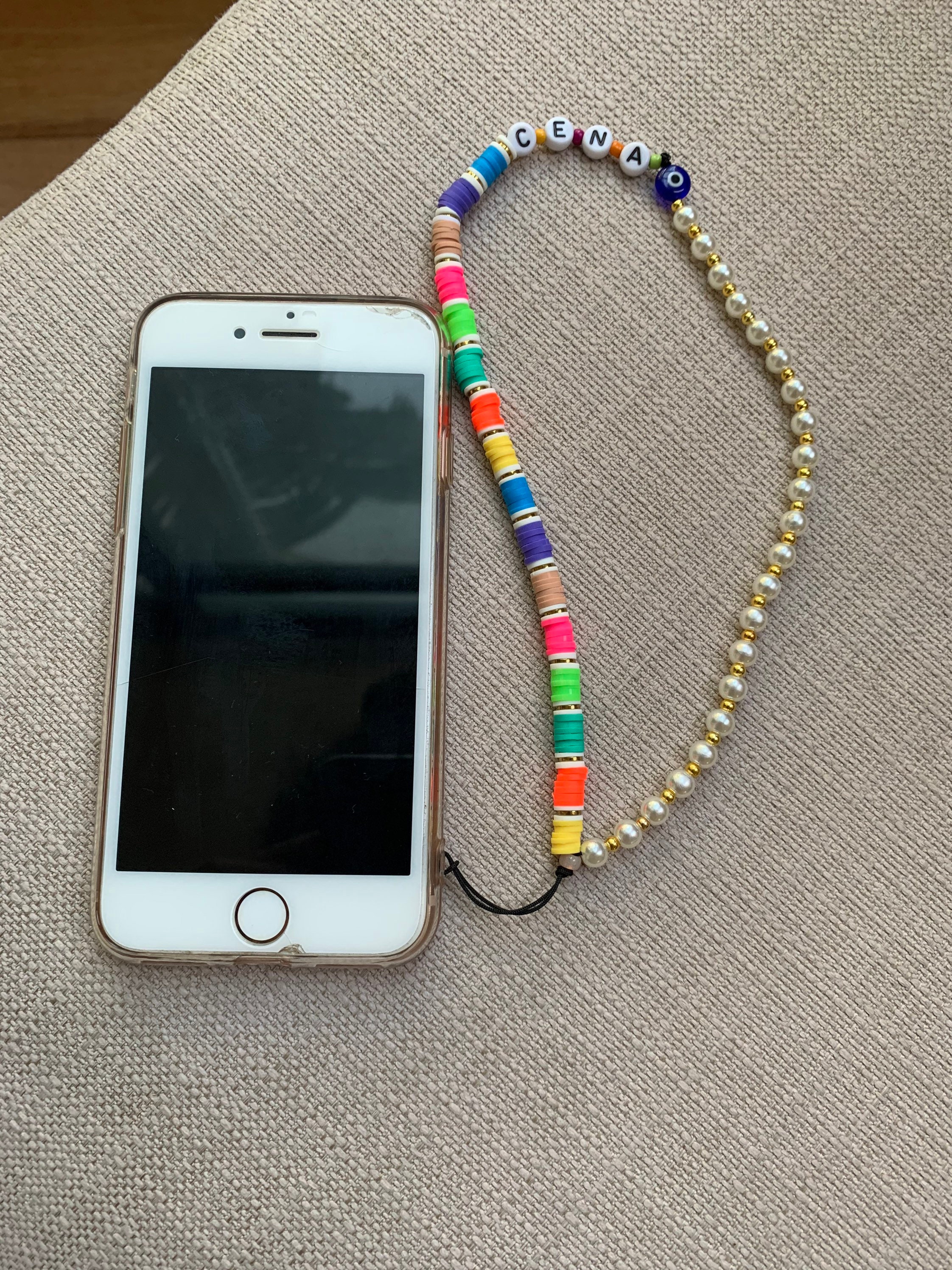 Beaded phone strap phone straps rainbow beads phone strap Etsy