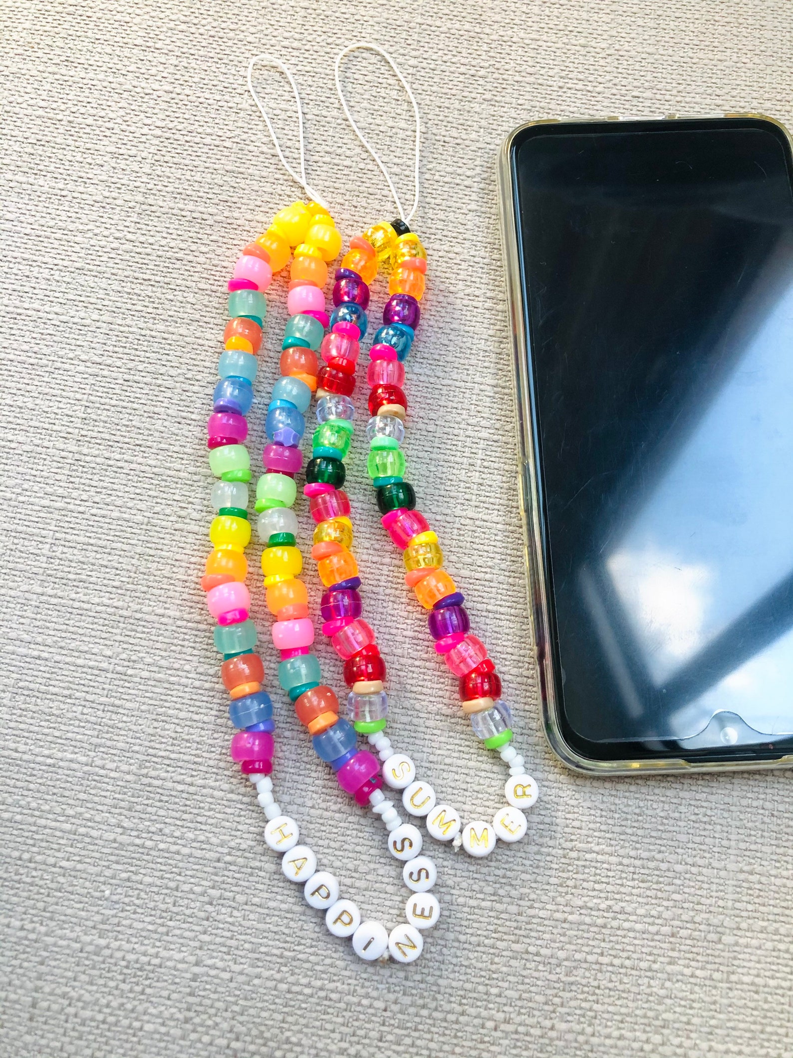 Personalized Phone Hand Strap Beaded Phone String Charm Etsy