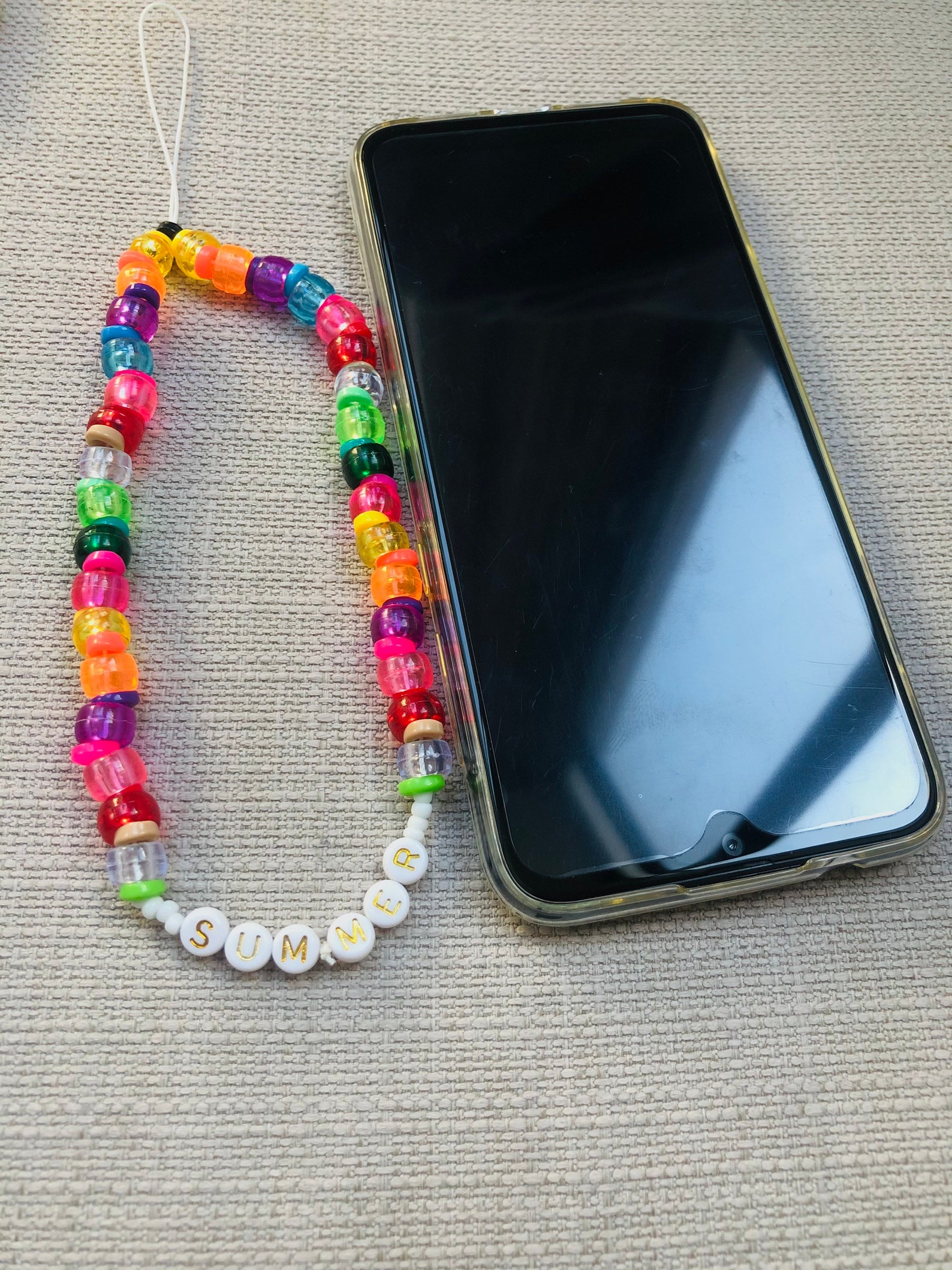 Personalized Phone Hand Strap Beaded Phone String Charm Etsy