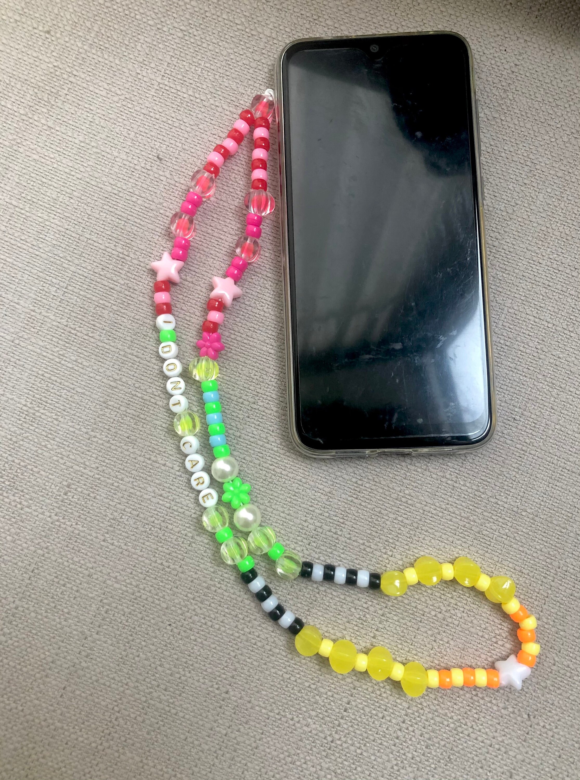 Personalized Colorful Iphone Charm Beads Phone Hand Strap Etsy
