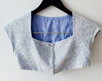 1950s bustier blue sun top bolero