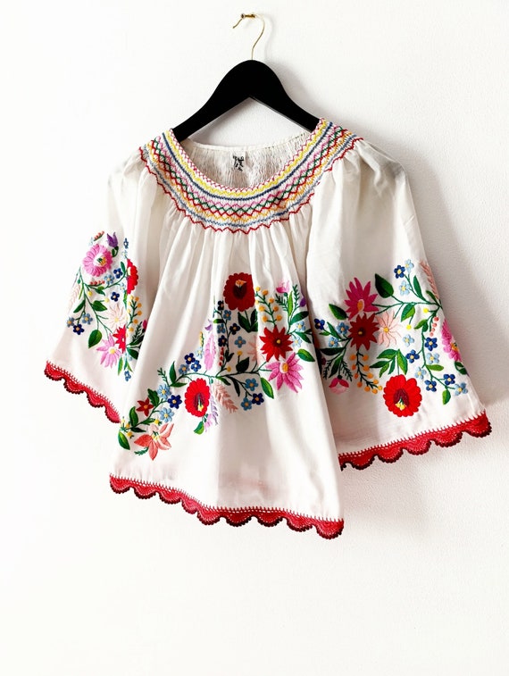 1970's hand embroidered Hungarian blouse folklore… - image 2