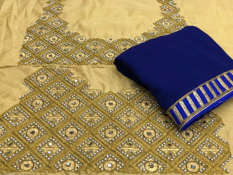 MANISH MALHOTRA DESIGNER Georgette Cocktail Saree Heavy Sequins Blouse work Wedding partywear Indian Stylish Saree