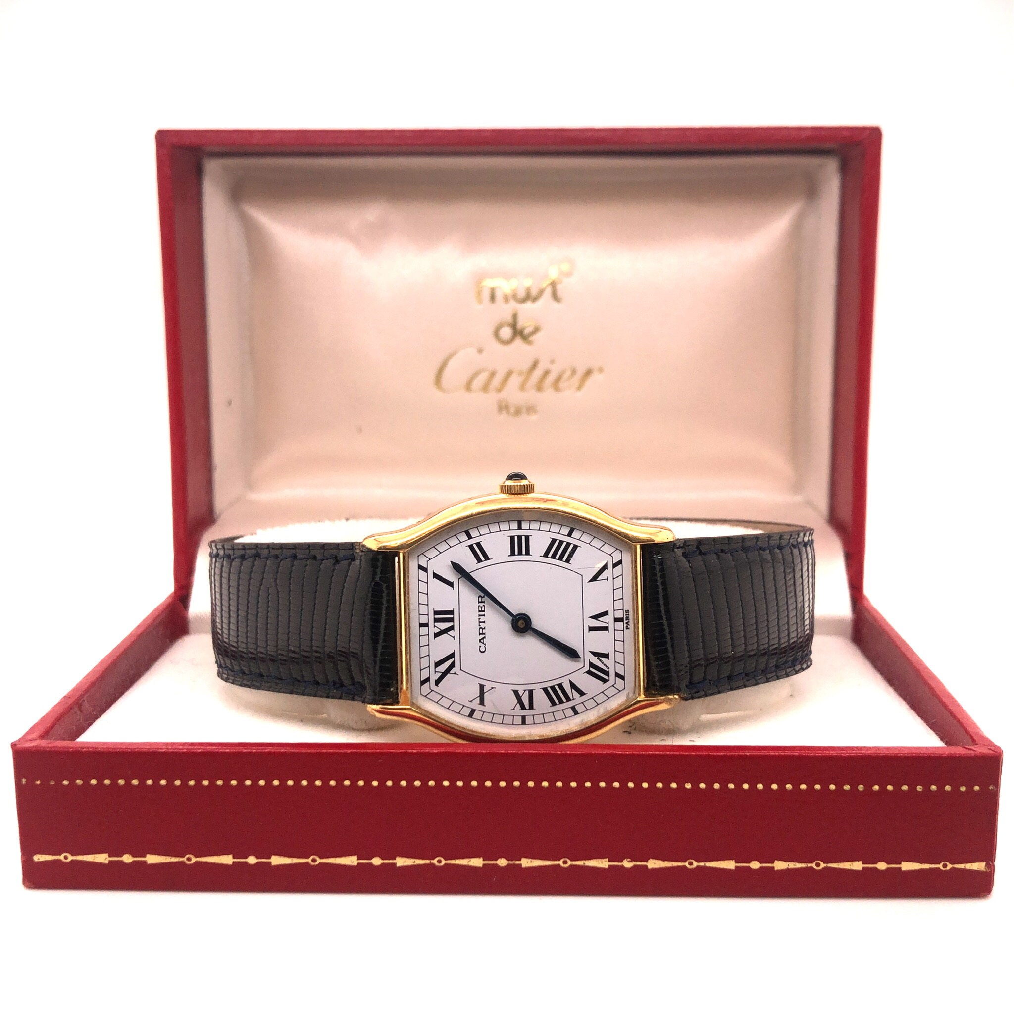 18k Gold Vintage Cartier Tortue Watch 