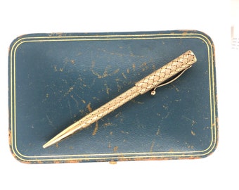 Rare 14k Tiffany & Co. Retro Purse Pen and Pencil with Original Box