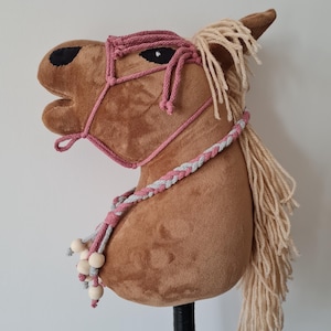 Halter with Browband + Cordeo - Hobby Horse Halter and cordeo Set - Hobby Horse Accessories - Perfect for Kids - Hobby Horse Halter