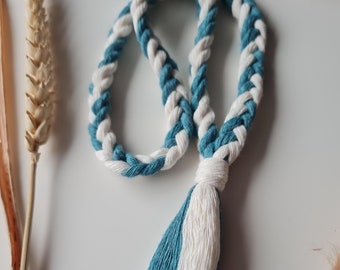 Hobby Horse Cordeo: Braided Blue & White Fringe Accessory