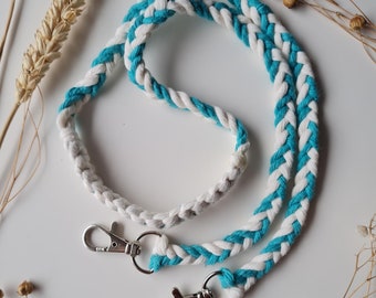 Riendas trenzadas para caballito de juguete: macramé turquesa