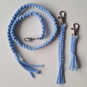 Light Blue Hobby Horse Accessories: Rope Lead & Charms Set