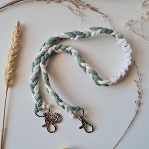 Hobbyhorse sage reins macrame – handmade lead rope, toy horse accessories, braided cotton reins
