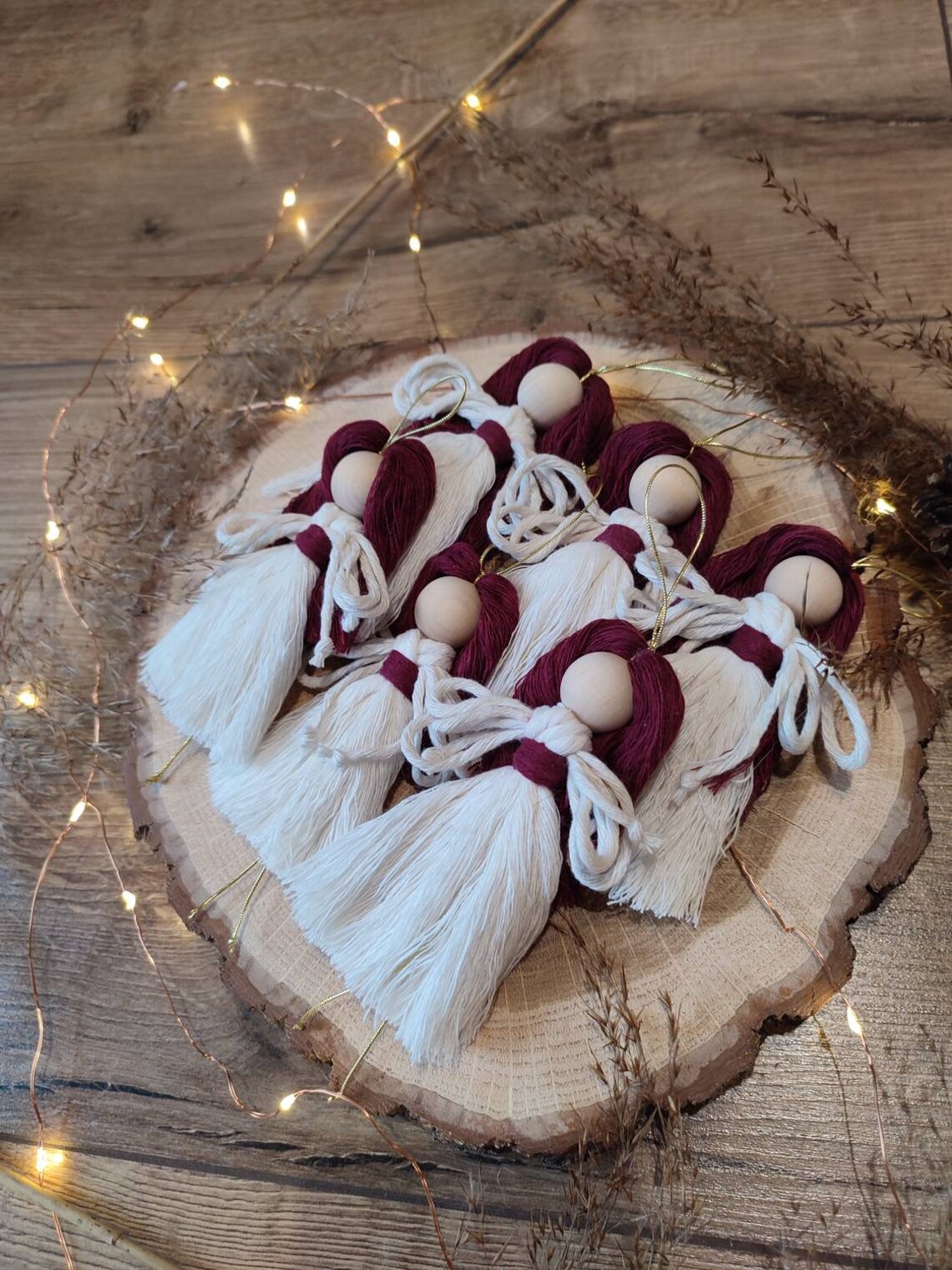 Macrame Christmas Angels Box Macrame Set Christmas Decoration,christmas Tree Ornaments, Handmade