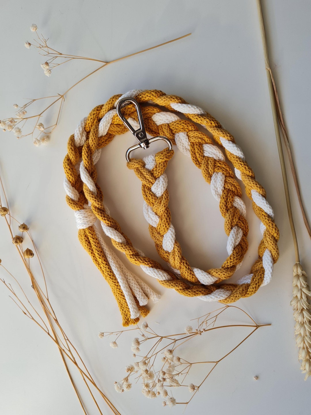 Handmade Braided Hobby Horse Lead Rope - Mustard & White - Etsy