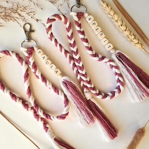 Personalized Pink & White Hobby Horse Lead Rope – Custom Name Reins