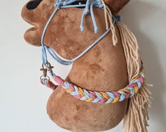 Macrame Hobby Horse Halter & Reins Set: Light Blue Toy Accessories