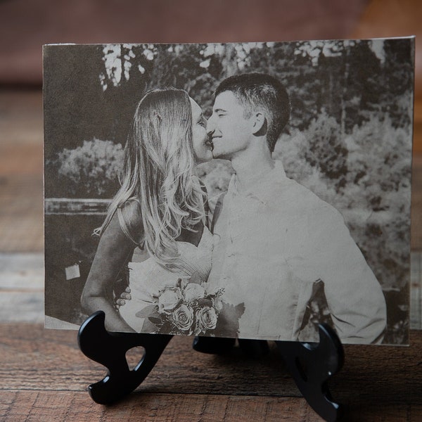leather engraved photo for 3rd anniversary Gift, photo engraved leather for him. Photo engraved on Leather gift, gift for her, gift for him