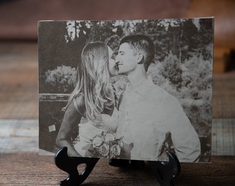 leather engraved photo for 3rd anniversary Gift, photo engraved leather for him. Photo engraved on Leather gift, gift for her, gift for him