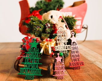 Family Christmas ornament personalized 2025, Personalized family Christmas Ornament With Names, Beloved Personalized wood Christmas Ornament