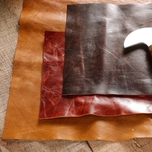 Premium Italian Full grain DISTRESSED Aniline plus Cowhide leather sheets, aniline leather for bag, jewelry, earring, wallet, book binding
