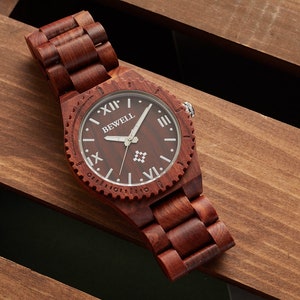 Engraved Wooden Watch for men, personalized 5th Anniversary Gift for him, gift for dad, Groomsmen Gift Personalized Watch, Father day Gift
