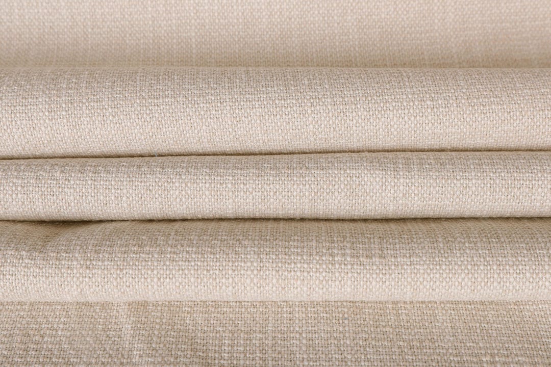 Ivory Woven Upholstery Fabric, Heavy Duty, Stain Protected, 56