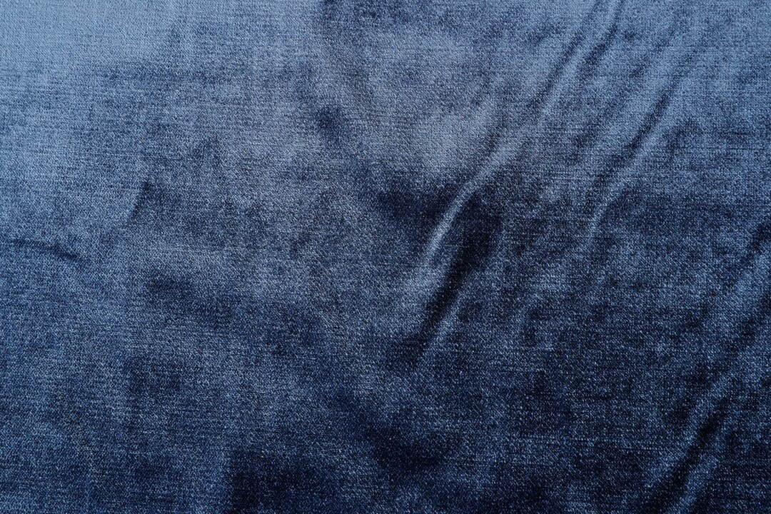 Designer Dark Blue Velvet Upholstery Fabric by the Yard-for Home Decor