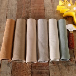 Premium Classic Italian aniline nubuck leather sheets, aniline cowhide leather for upholstery, bags, jewelry, earrings, wallet, book binding