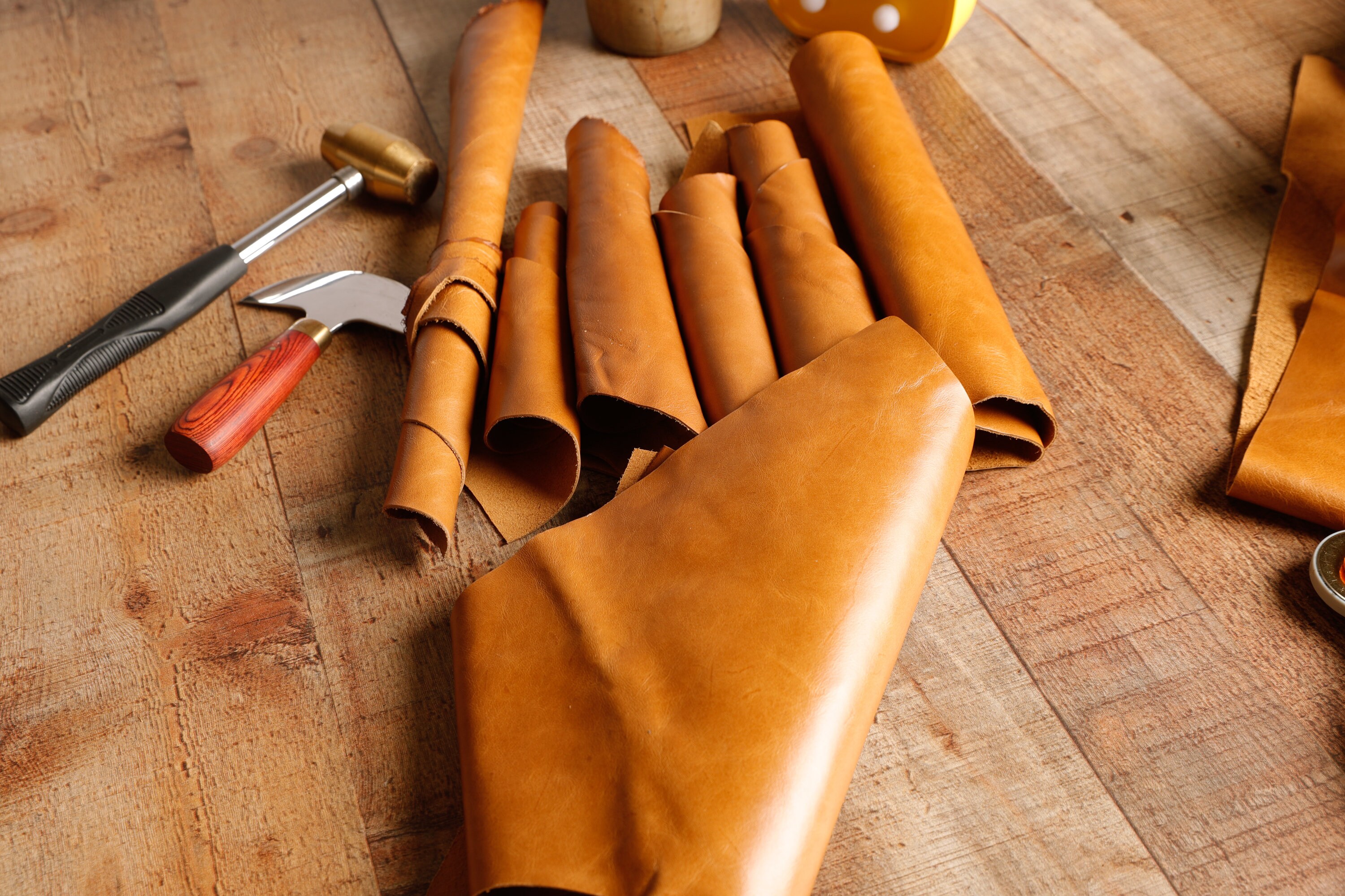 Premium Full Grain Italian Cowhide Caramel Brown Leather Etsy