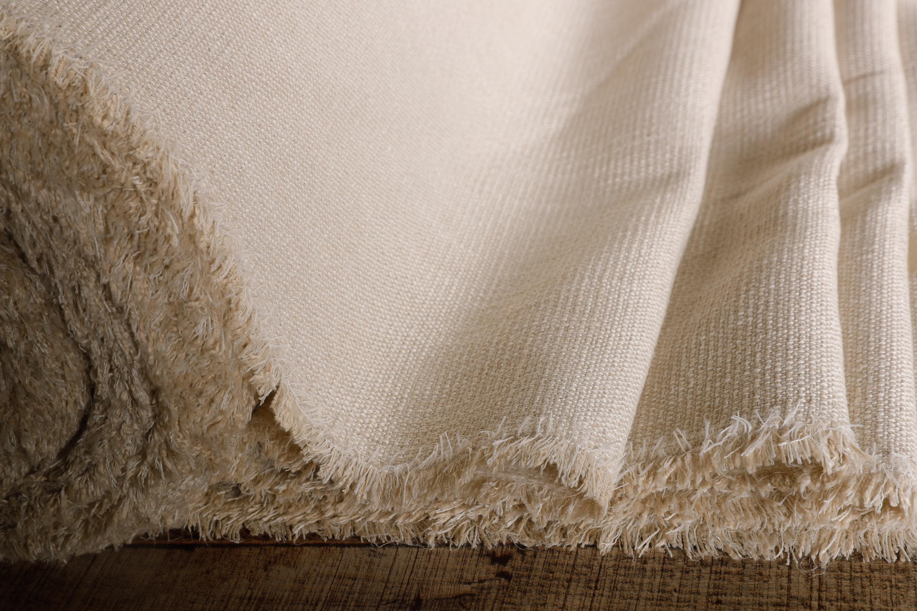 Ivory Woven Upholstery Fabric, Heavy Duty, Stain Protected, 56