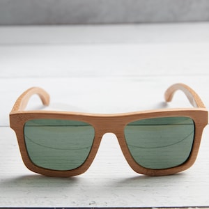Diana - Bamboo - Flat Bridge- Beloved Premium Polarized Wooden Sunglasses-Engraved sunglasses, personalized sunglasses, for women, for men