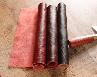Premium Italian full grain/Pebble grain Leather Sheets, pre cut oil tanned soft leather sheet for jewelry, earring, hand bag, book binding