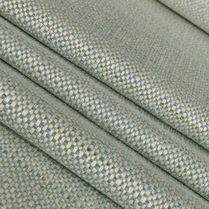Spring Green and Blue Basket Woven Upholstery Fabric by the yard - For home decor, upholstery projects, chairs, pillows, & furnishing
