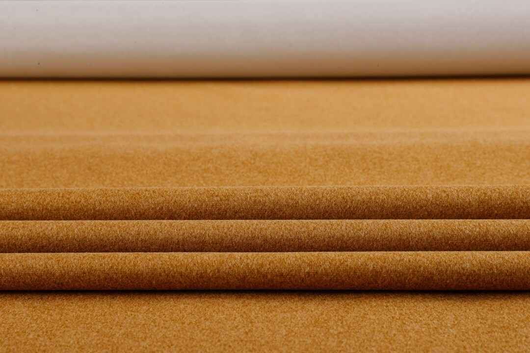 Feltlike Golden Yellow Upholstery Fabric by the Yard for Home Decor