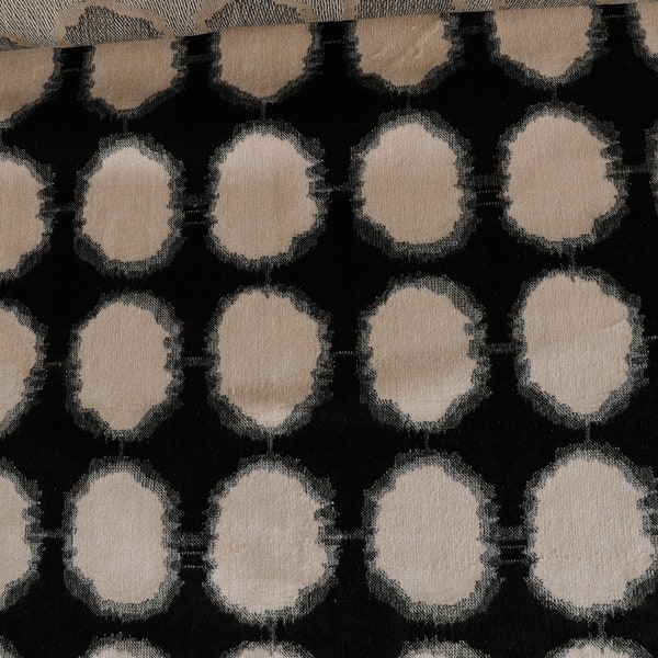 Black and Tan Large Dotted Woven Upholstery Fabric by the yard-For home decor, upholstery projects, chairs, sofas, pillows, & furnishing