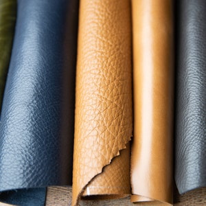 Premium Full grain Italian Cowhide Leather Scrap remnants upholstery --- Medium & large Size Pieces 8&quot;x11&quot; or larger leather pieces