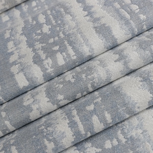 High End Fog Blue and White Streaked Upholstery Fabric by the yard - For home decor, upholstery projects, chairs, pillows, & furnishing