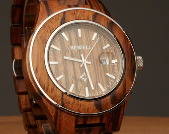 Engraved Wooden Watch for men, 5th Anniversary Gifts for him, gift for dad, Father day Gift, Personalized Wood Watch for him, Gift for son