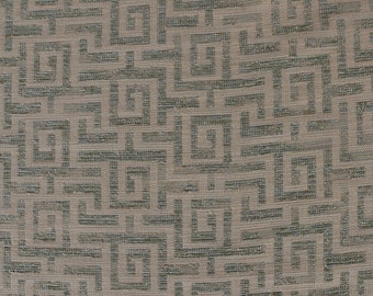 Light Blue on Beige Greek Key, Designer upholstery fabric by the yard-For home decor, upholstery project, chair, sofa, furnishing, & pillow