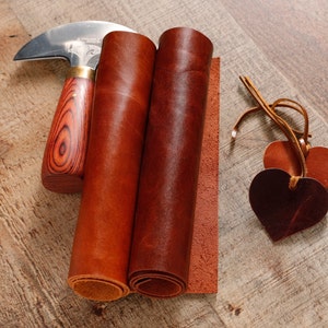 Lámina de cuero curtido al aceite de grano completo italiano de primera calidad, cuero de grano liso, con cera de anilina para joyería, aretes, bolsos, billeteras y encuadernación