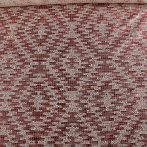Red and White Diamond Pattern Upholstery Fabric by the yard - For home decor, upholstery projects, chairs, pillows, sofas, & furnishing