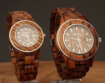 Wood Watch for valentine gift, anniversary gift for him, gift for him, groomsmen gift watch, engraved wooden watch for him, son, dad