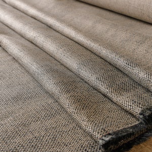 Quality Black and Beige Woven Upholstery Fabric by the yard-For home decor, upholstery projects, chairs, sofas, furnishing, & pillows